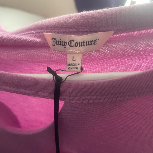 JUICY COUTURE Purple Long Sleeve Top, Size L.63% Polyester 34% Rayon 3% Elastone - Picture 3 of 4